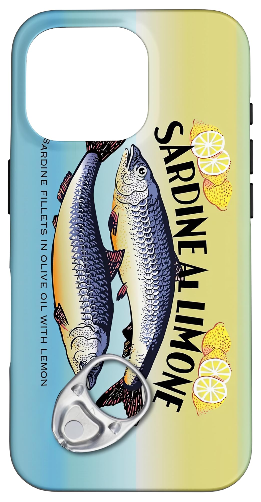 Sardine Can Maximalist Vintage Food Retro Aesthetic Lemon Case for iPhone 16 Pro