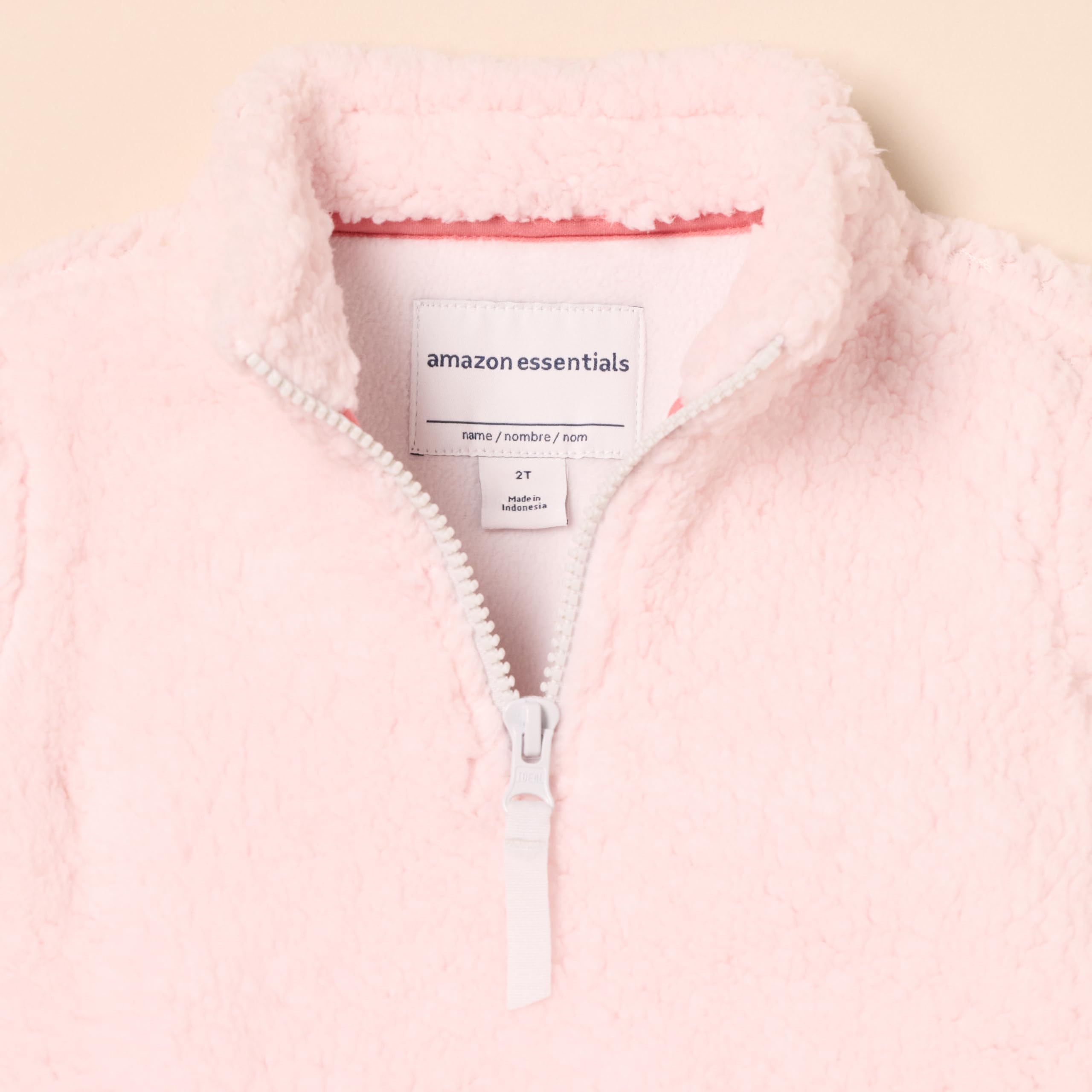 Amazon Essentials Mädchen Sherpa-Fleece-Jacke Viertelreißverschluss