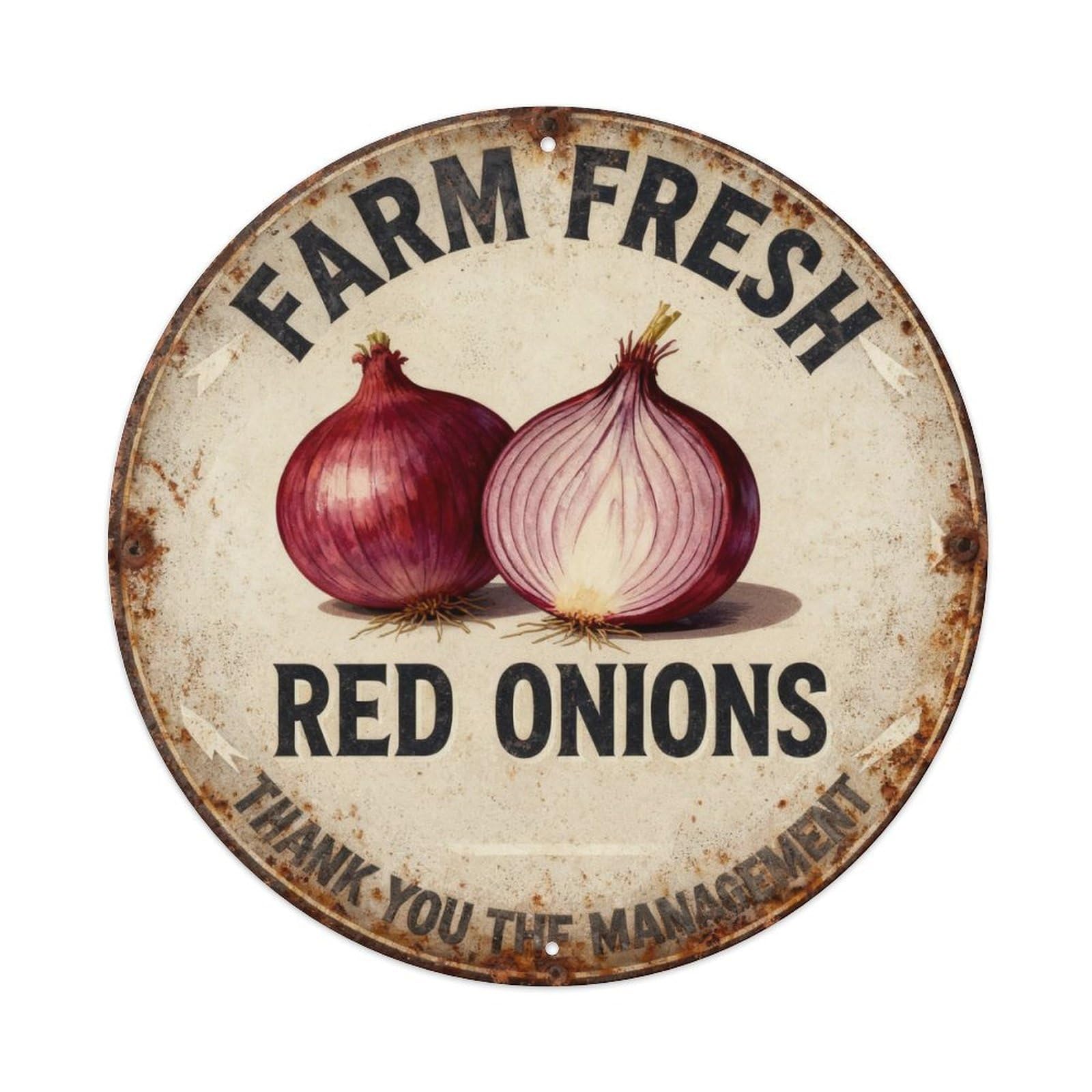 Farm Fresh Red Onions Metal Tin Sign Plaque