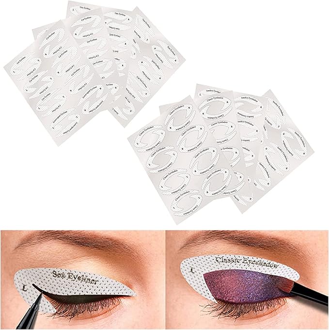 64 Pcs Eyeliner Stencil Stamp Tool Eye MakeUp Winged Stickers