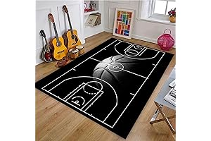 Non-Slip Basketball Rug: Courtside Comfort for Kids and Decor Enthusiasts