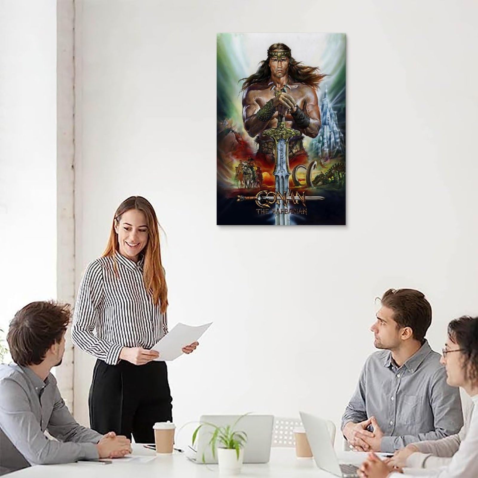 Poster Su Tela Di Conan Il Barbaro, 30x45 Cm, Decorazione Per Camera, Ufficio E Soggiorno, Impermeabile, Resistente Ai Raggi UV