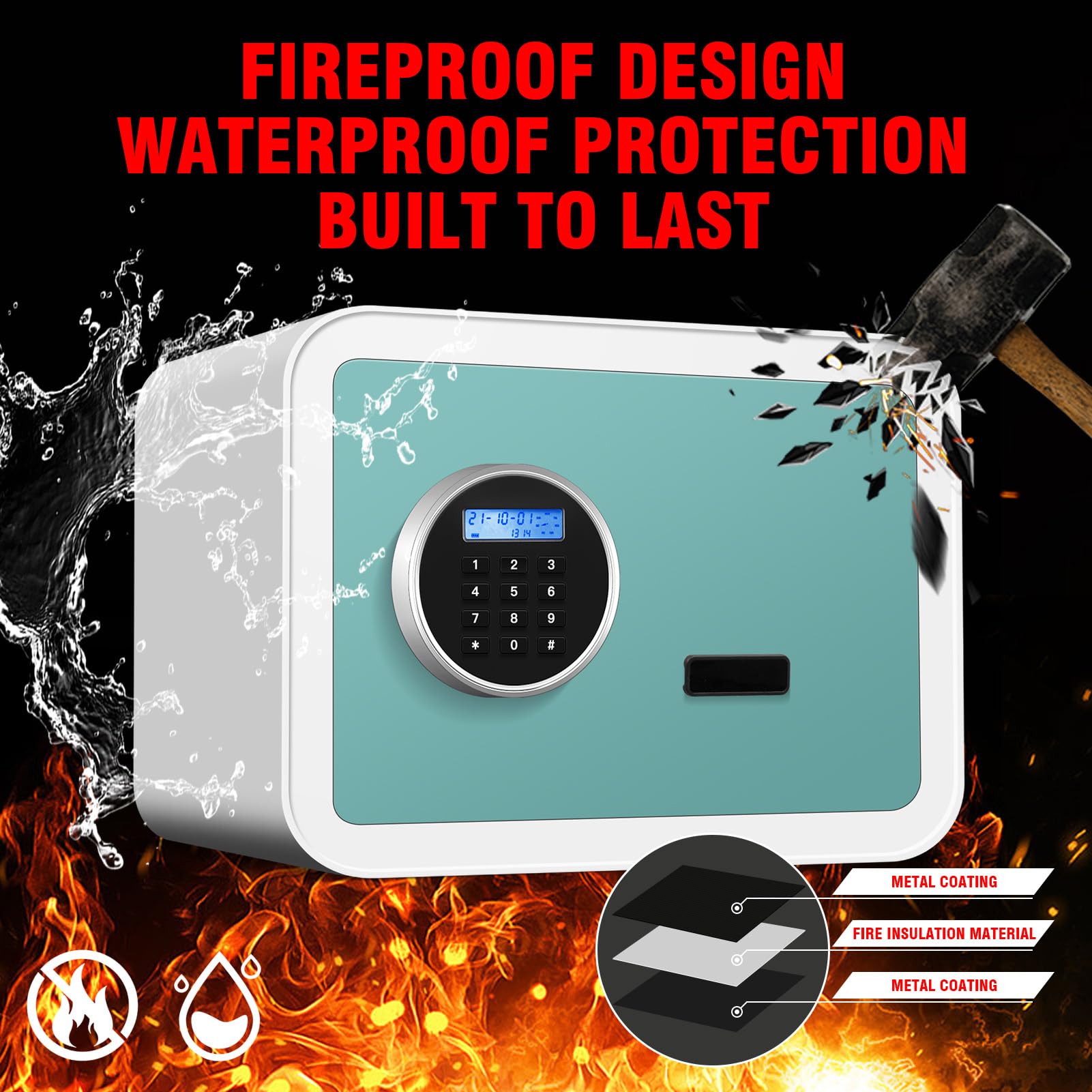 Snapklik.com : ToruKeep 1.3 Cu Ft Fireproof Safe Box