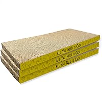 AccEncyc 3 Pack Cardboard Cat Scratching Pads - Reversible 16.5x8.1 Inch Corrugated Boards for Indoor Cats, Durable Eco-Friendly Scratchers