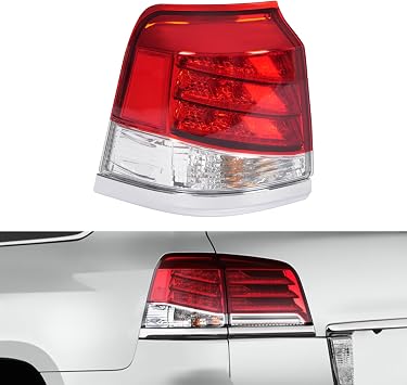 LYNICESHOP LED Tail Light Assembly for Lexus Lx570 2012 2013 2014 2015 Left Driver Side Rear Outer Tail Light Replacement w/Halogen Turn Signal Light Left Driver Side