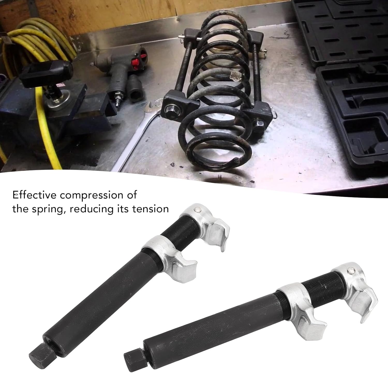 Heavy Duty 2pc Spring Compressor Tool 280mm Hook Coil Spring Compressor Tool or Strut Spring Compressor Strong and D urable ATV Spring Compressor Tool