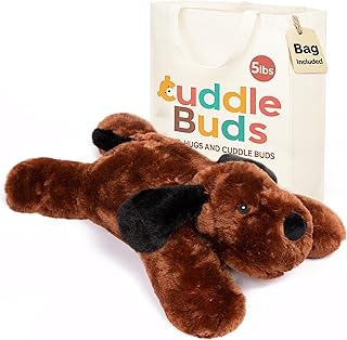 Cuddle Buds 5lbs Weighted Dog Stuffed Animal for Sensory Needs, 20'' Plush Dog, Weighted Stuffed Animals for Adults, Soft Plushie Toy
