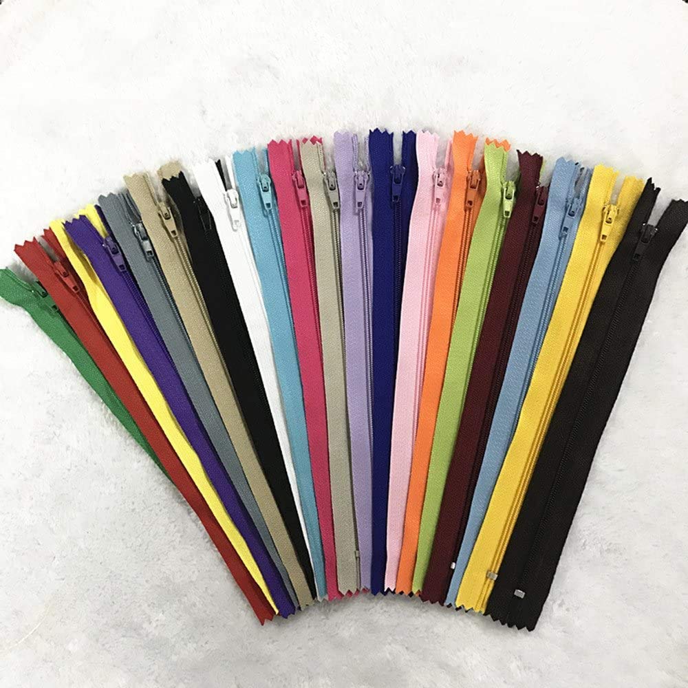 50 cerniere a spirale in nylon da 7,5 a 100 cm, per lavori di cucito e sartoria (20 colori) - 35 cm