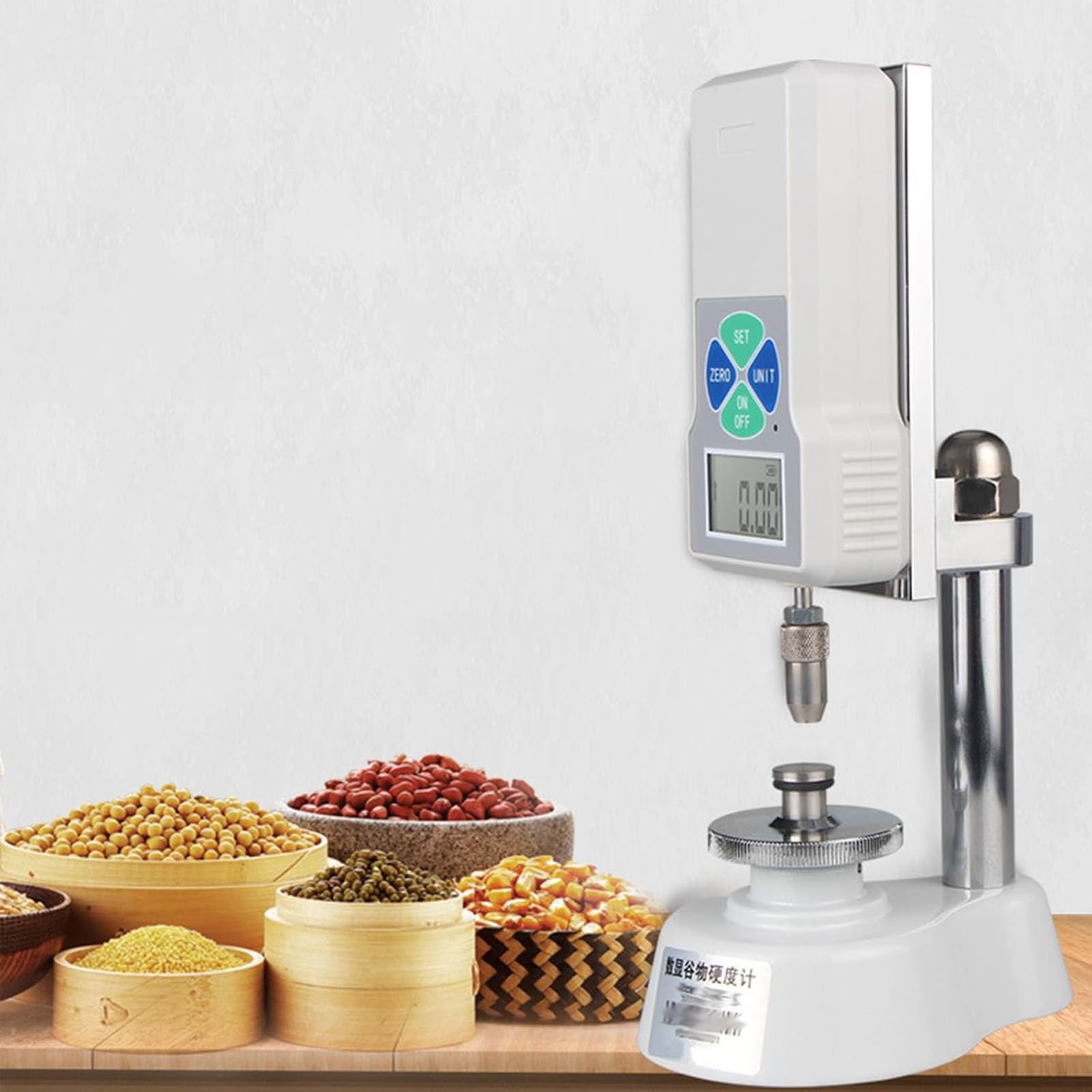 Probador digital de dureza de grano con pantalla LCD, 2 unidades y 3 métodos de medición, precisión ± 2%, ideal para investigación agrícola y control de calidad