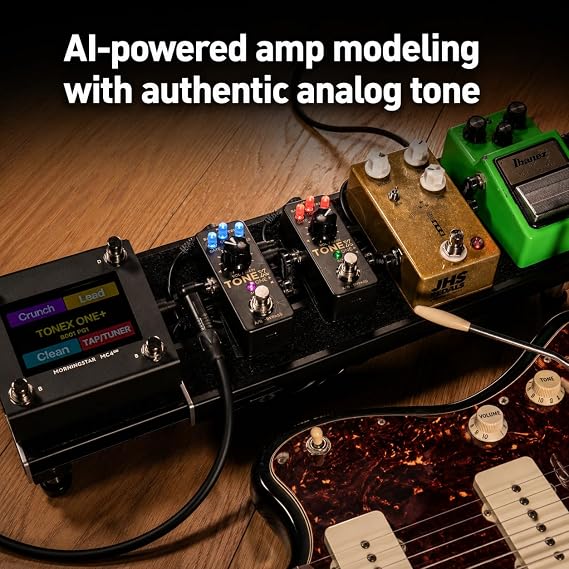 IK Multimedia TONEX ONE+ AI Guitar Amp & Effects Pedal with Bluetooth Wireless Editing, MIDI Control, USB Audio Interface, 60,000+ Tone Models, Compact Amp Simulator Cab & Stompbox Modeler