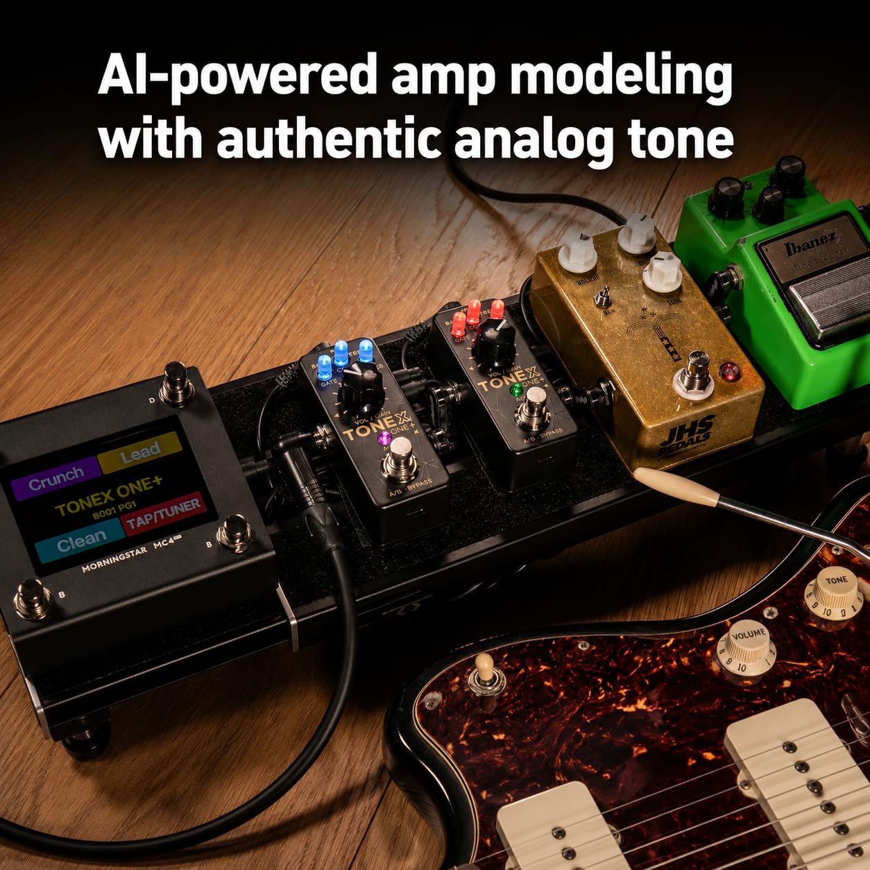 IK Multimedia TONEX ONE+ AI amplificatore per chitarra e pedale effetti con editing wireless Bluetooth, controllo MIDI, interfaccia audio USB, oltre 60.000 modelli di tono, simulatore compatto di