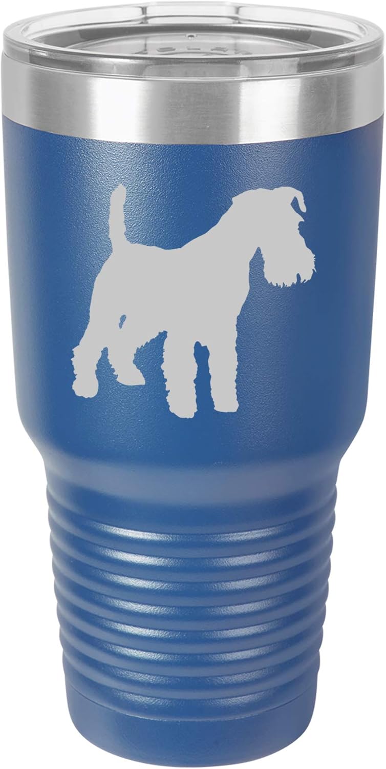 Tumbler Stainless Steel Vacuum Insulated Travel Mug Miniature Schnauzer (Teal, 20 oz)