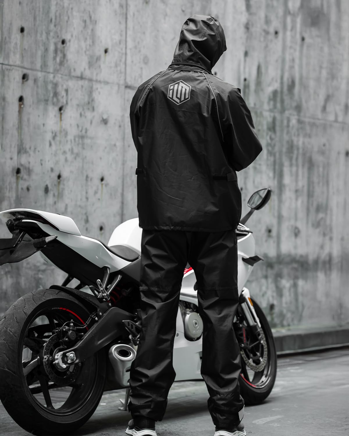 ILM Regenanzug Herren Damen Wasserdicht Regenkombi Regenjacke Regenhose 2-teiliges Set für Motorrad Fahrrad Fischen Wandern Camping Versteckte Schuhabdeckung Reflektierend Modell RS03