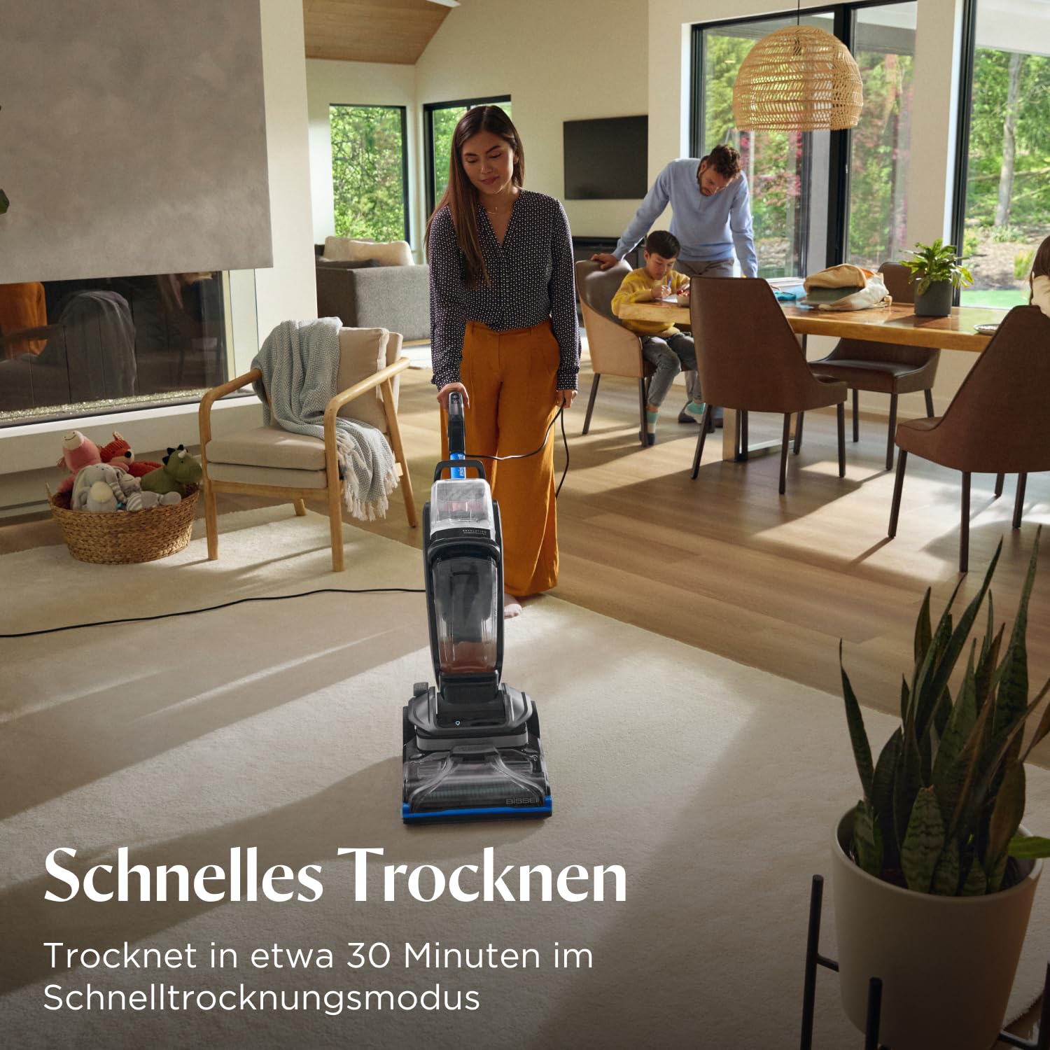 BISSELL Revolution HydroSteam, Teppichreiniger Nasssauger, Teppich Reinigungsgerät für Gründliche Teppichreinigung, Dampfsauger Machine mit HydroSteam Technologie, Leistungsstarker 1300W Motor, 3670N