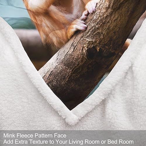 Miniatura 4 de XSMEI Manta Sherpa de mono dorado, manta de forro polar con estampado animal para sofá cama, súper suave, cálida y ligera, 50 x 60 pulgadas