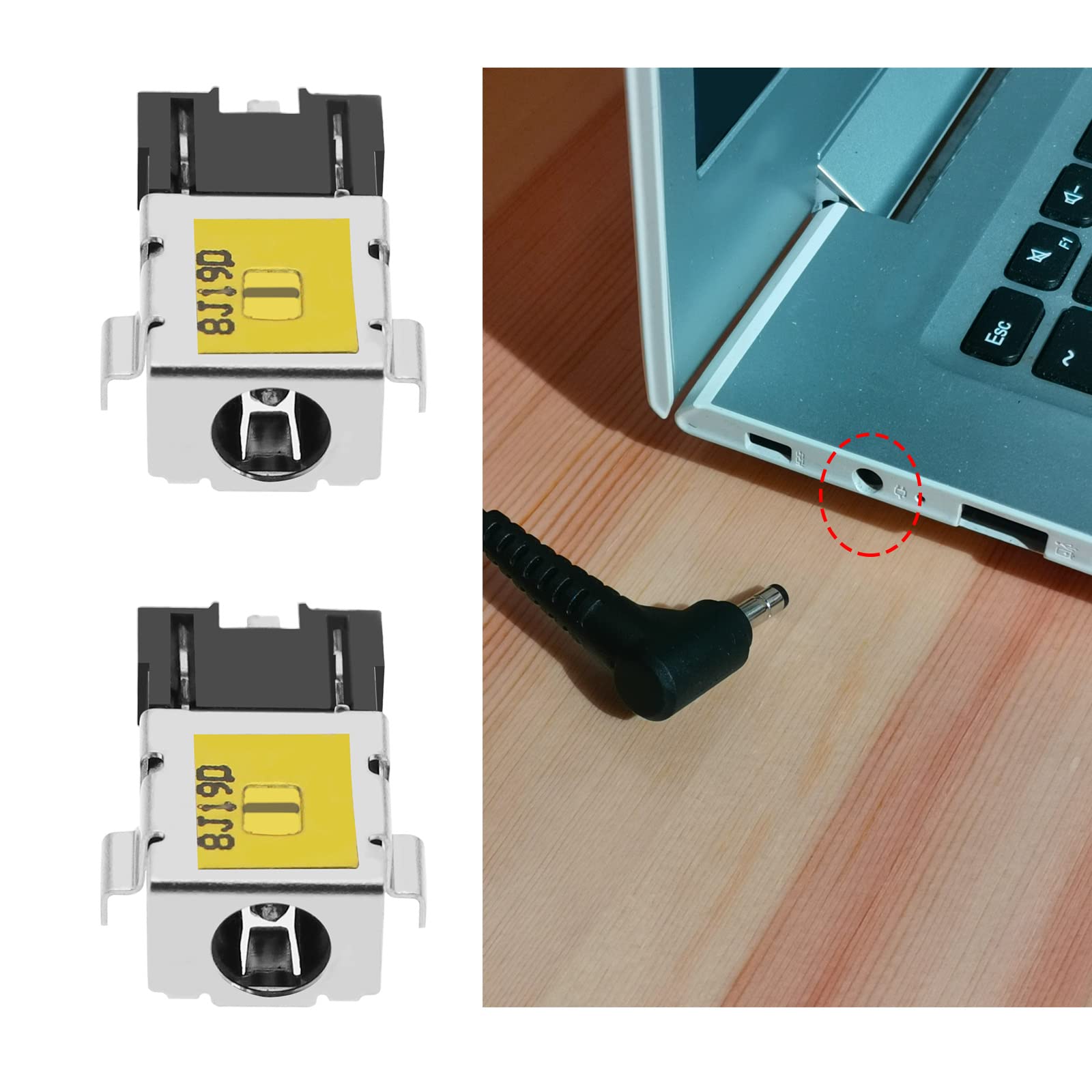 2 sztuki DC Jack złącze ładowania zamiennik kompatybilne z Acer Aspire 5 A515-44 A515-54 A515-54G A515-55 A515-56 DC Power Jack gniazdo ładowania złącze ładowania