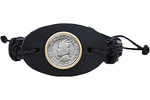 Genuine Leather Cuff Bangle Wristband for Honduras 20 Centavos 90% Silver Coin
