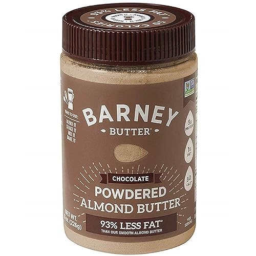 BARNEY Manteca de almendras en polvo, chocolate, paleo friendly, KETO, sin OMG, sin piel, 8 onzas