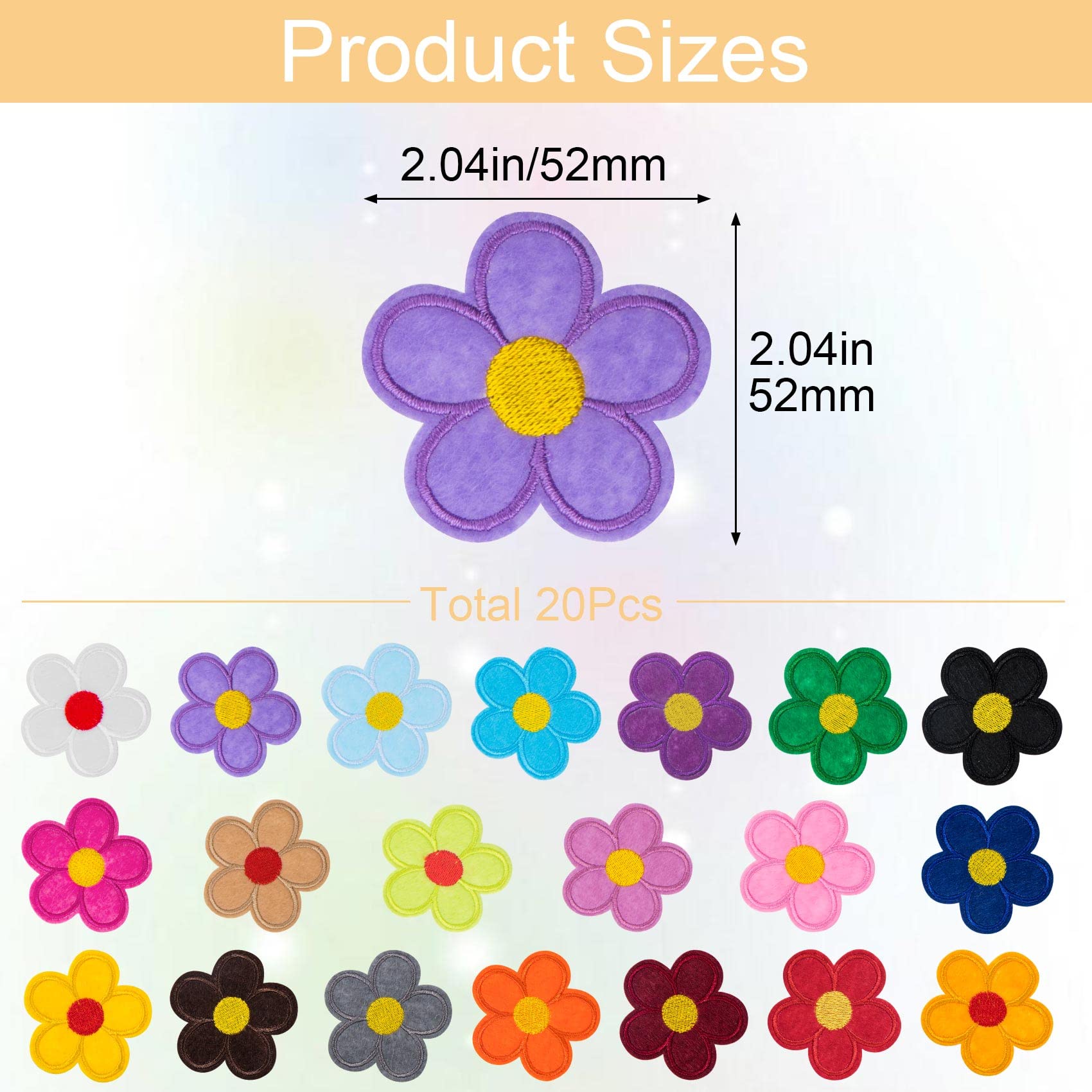20 Stück Bestickte Blumen-Aufnäher Zum Aufbügeln Oder Nähen – Perfekt Für Jeans, Jacken, Taschen & DIY-Projekte