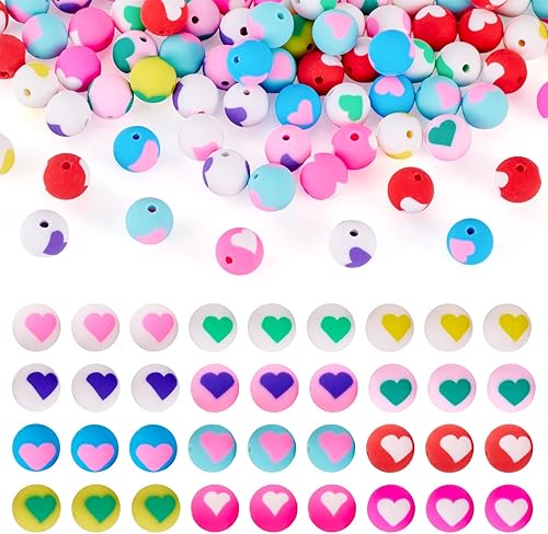 Miniatura 106 de Craftdady 200 cuentas sueltas de arcilla polimérica Plumeria Flower Spacer de 0.472 x 0.315 in, colores mezclados al azar, 5 pétalos, cuentas Flores