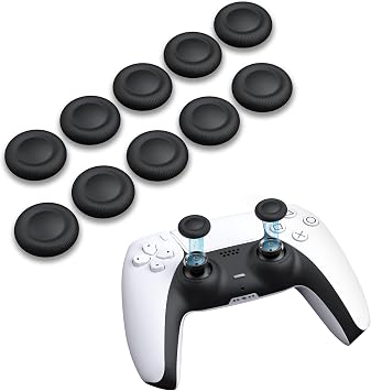 NEWDERY PS5 Controller Replacement Stick Cap 10-Piece Kit PS4 Controller/PS5 Controller/PS5 Controller Edge Handle Replacement Joystick Cap Accessories Dust Prevention Full Protection Comfortable Grip