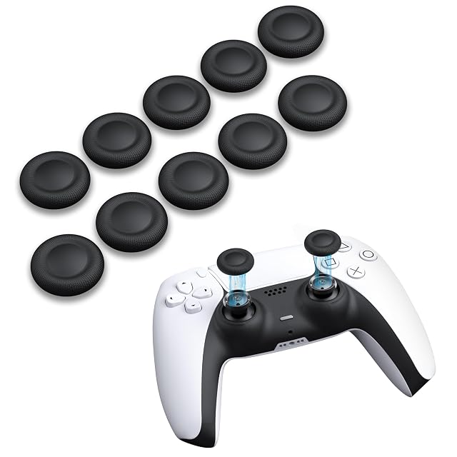 NEWDERY Joystick Replacement Grip Caps for PS4 PS5 Controller PS5 PS4 Thumb Grips Caps Anti-Stickiness Anti-Slip Anti-Scratch Anti-Fingerprint