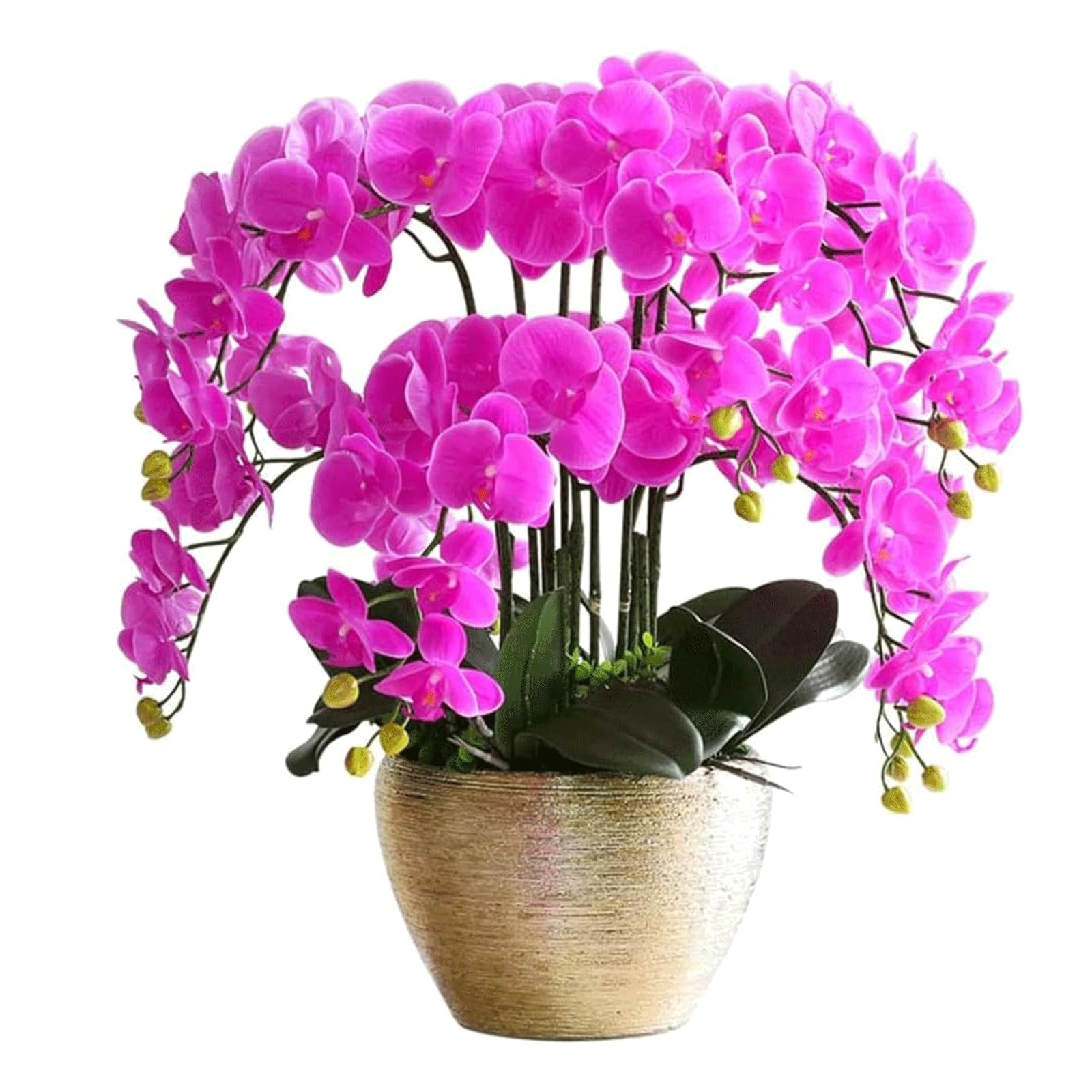 MYUYEE Faux Orchids 11 S Artificial Phalaenopsis Flowers With Drawing Basin Artificial Flower 62Cm Artificial Flower Fake Floral