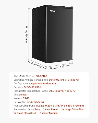 Miniatura 7 de VEVOR Mini refrigerador para dormitorio, refrigerador para el cuidado de la piel de 20 litros con control de temperatura de pantalla táctil, memoria