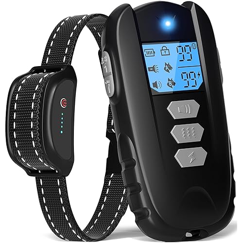 Dog Training Collar with Remote - Waterproof Shock Collar for Dogs Adjustable Levels (1-99) Beep Vibration Shock Flashlight Rechargeable Dog E Collar for Training Small Medium and Large Dogs
