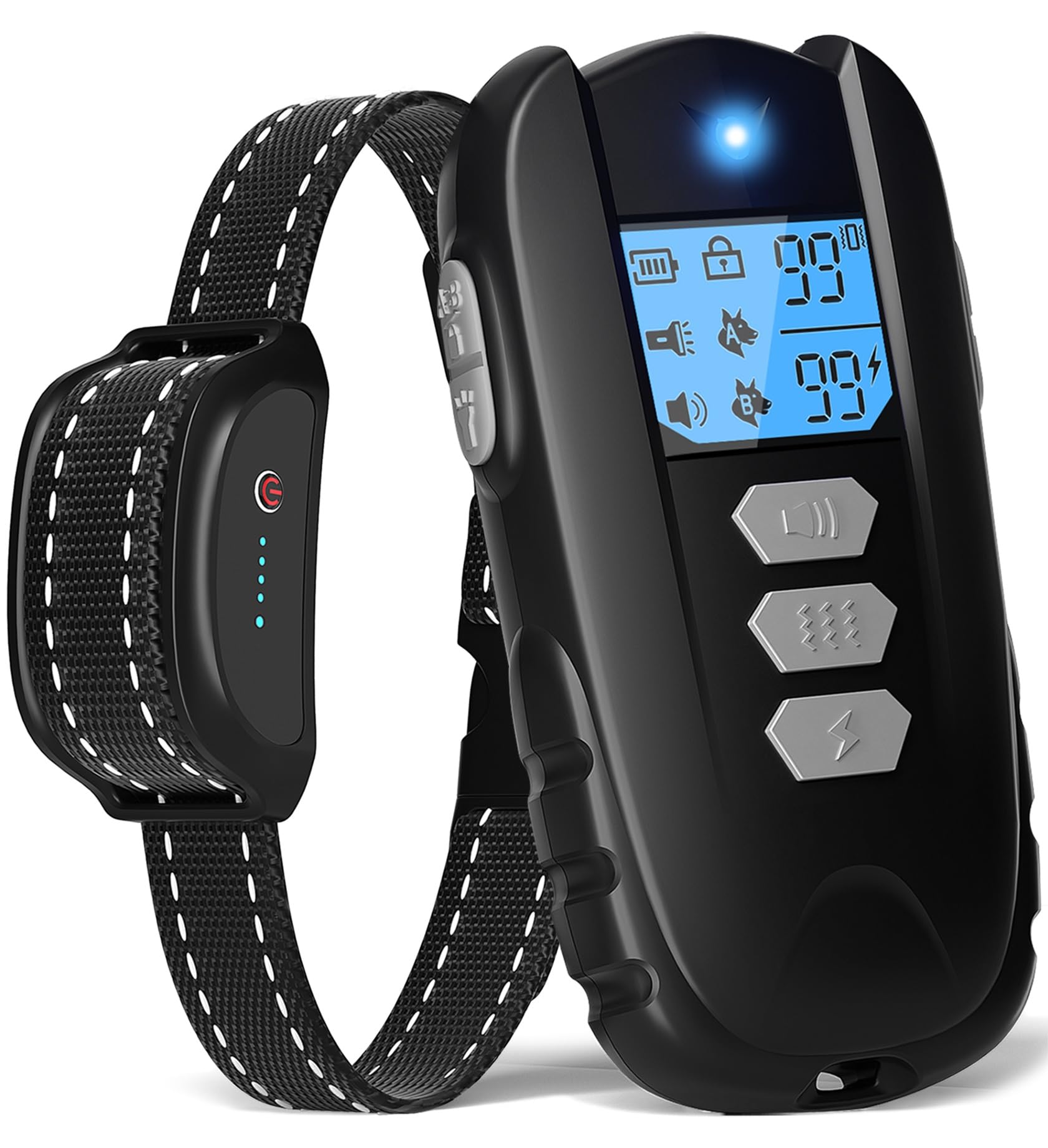 Photo 1 of Dog Training Collar with Remote - Waterproof Shock Collar for Dogs Adjustable Levels (1-99) Beep Vibration Shock Flashlight Rechargeable Dog E Collar for Training Small Medium and Large Dogs