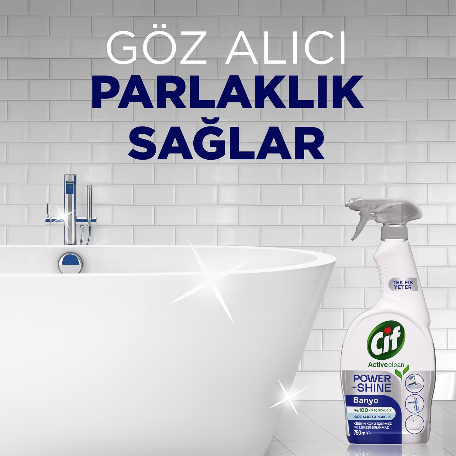 Cif Power & Shine Sprey Banyo İçin Temizleyici ve Kireç Çözücü 750 ml