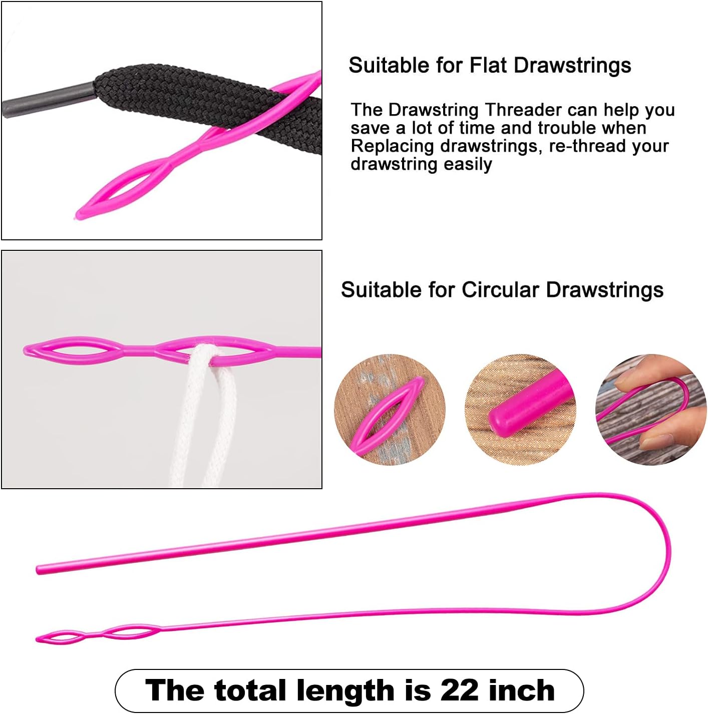 Sweatshirt Drawstring Replacement - 24Pcs Premium Hoodies Drawstring in 12 Colors, Hoodie Strings with 3Pcs Drawstrings Threader for Pants Shorts (48IN Long)