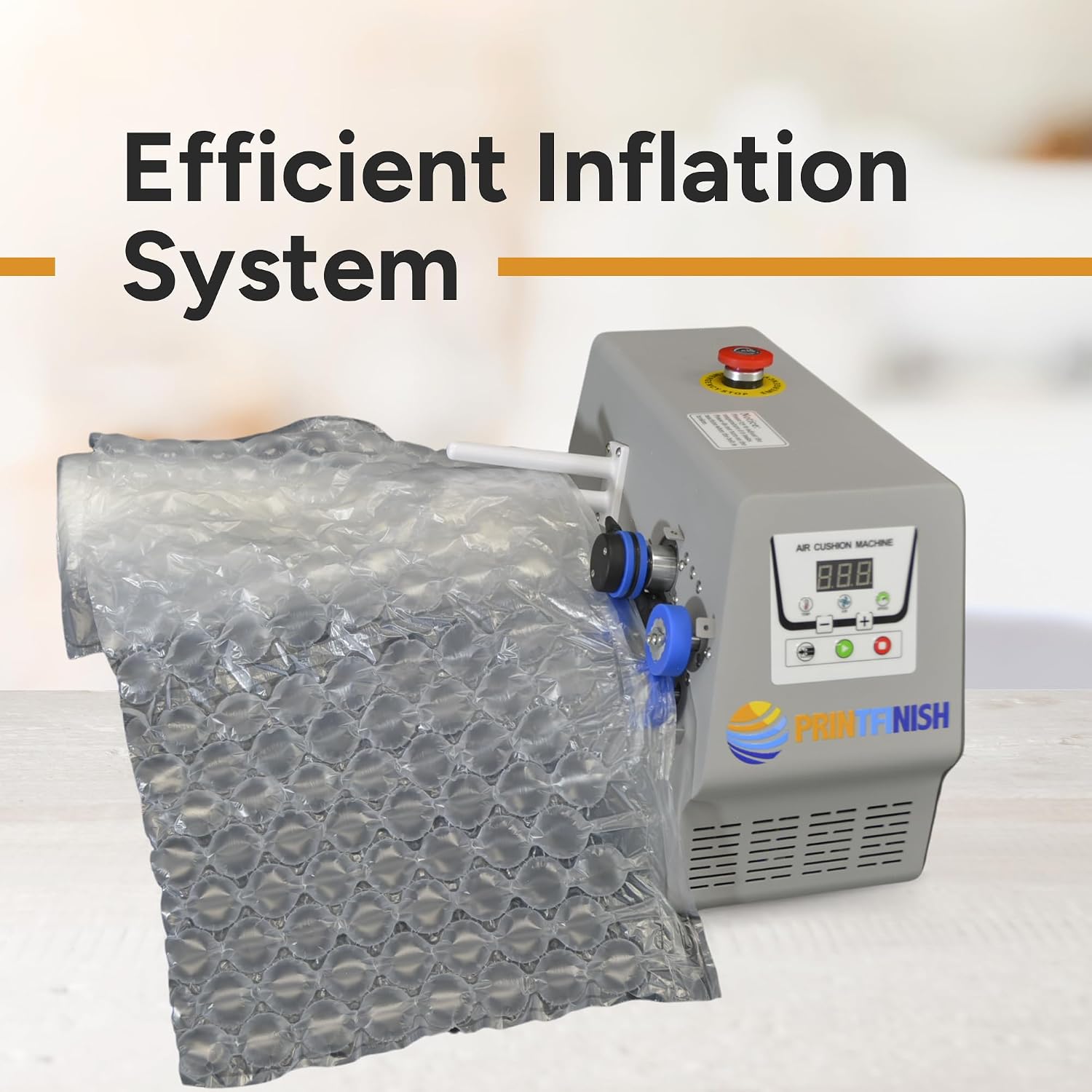 Printfinish Air Cushion Machine Pro - Efficient Packaging Method for Office Needs - With User Friendly and Easy to Setup Cushion Machine - Perfect for Bulk Packaging Needs - 2 Bubble Rolls Included