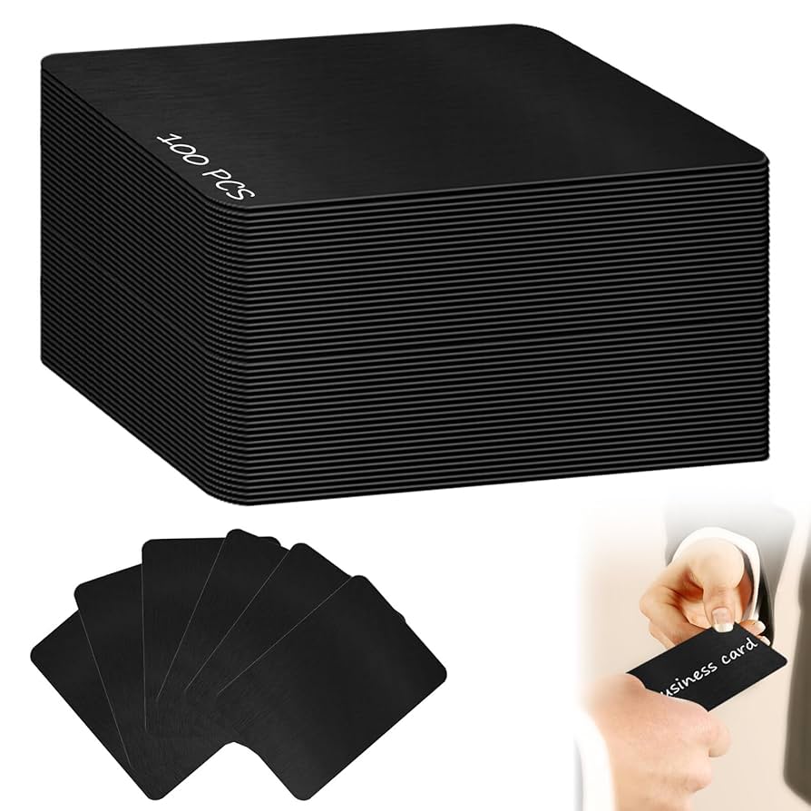 100 Metall Visitenkarten Rohlinge Aus Aluminium - Blanko Für Lasergravur