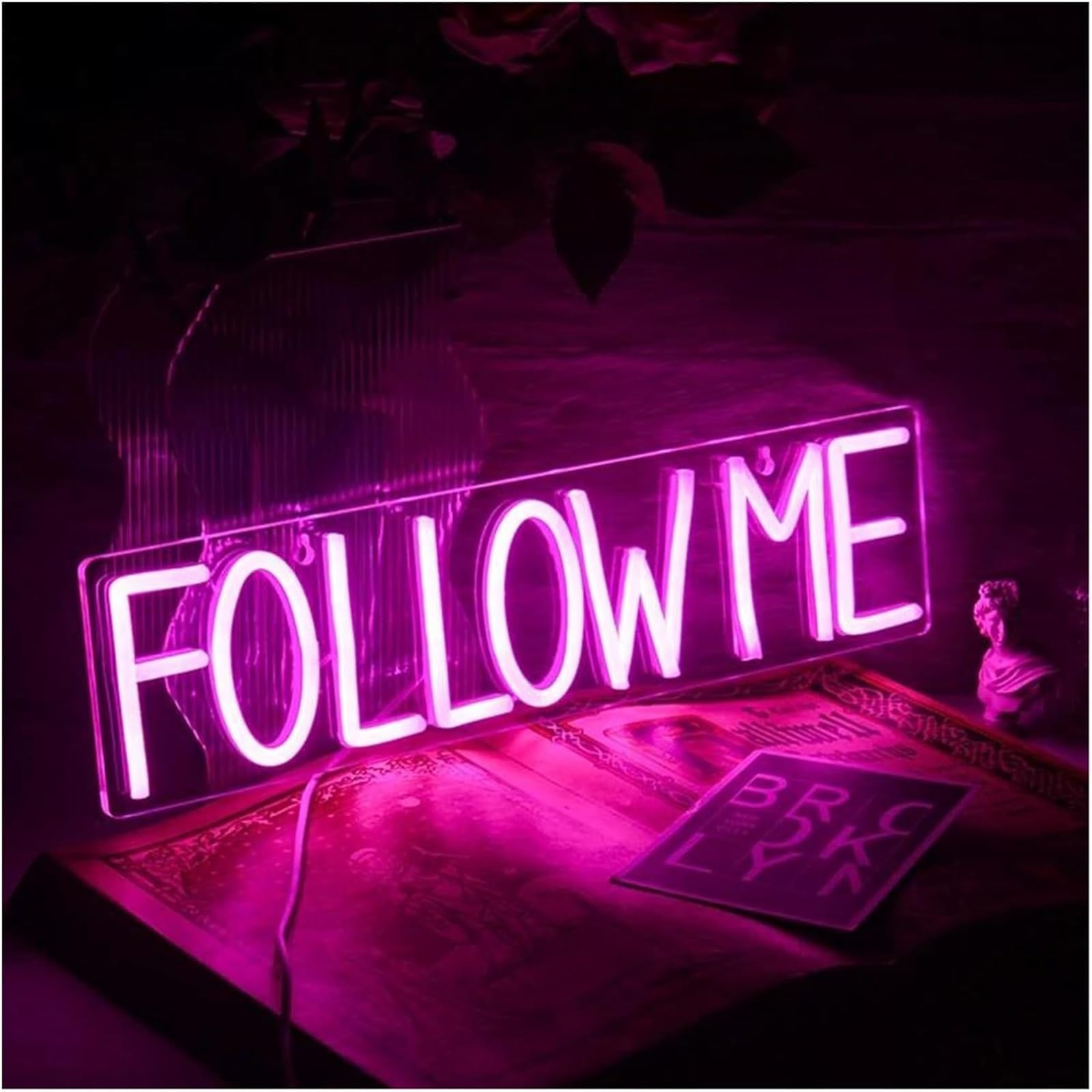 LED Lampada al neon Lettere colorate, luci al neon per interni, insegne Follow Me per la decorazione della camera da letto e del matrimonio