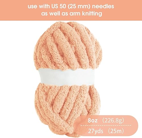 Vista 141 de HOMBYS Hilo de felpilla grueso y voluminoso para tejer a mano, hilo grueso y esponjoso para tejer a mano, hilo de felpa suave, paquete de 8