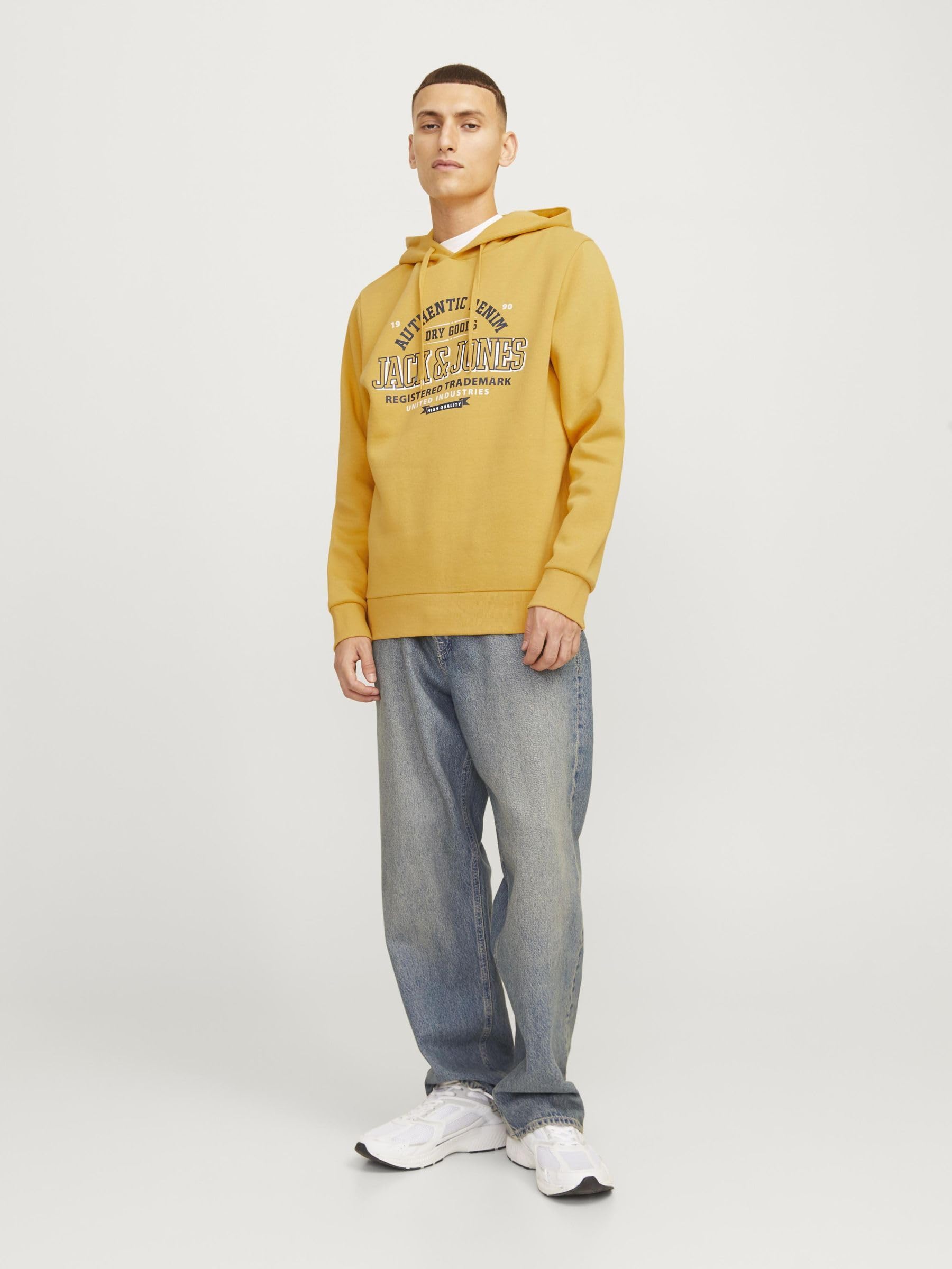 JACK & JONES Men's Jjelogo Sweat Hood 2 col 24/25 Noos Hooded Sweatshirt (Pack of 1)