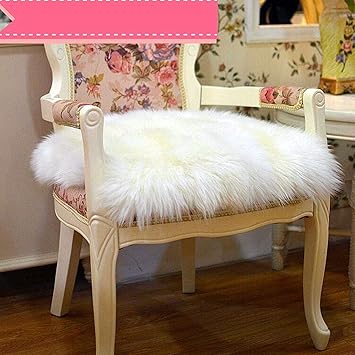 UKELER Luxurious Sheepskin Seat Pad Long Wool Sofa Cushion Wheel Chair Pad Car Seat Covers,White,1818