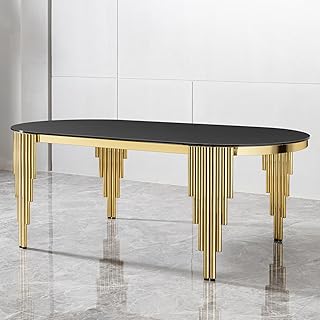 Luxury Modern Oval Dining Table, 79.5