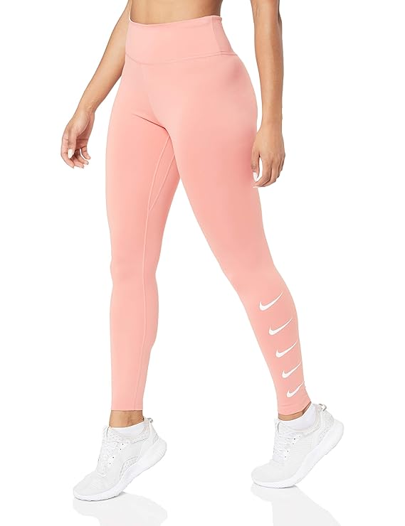 nike swoosh running tights pink