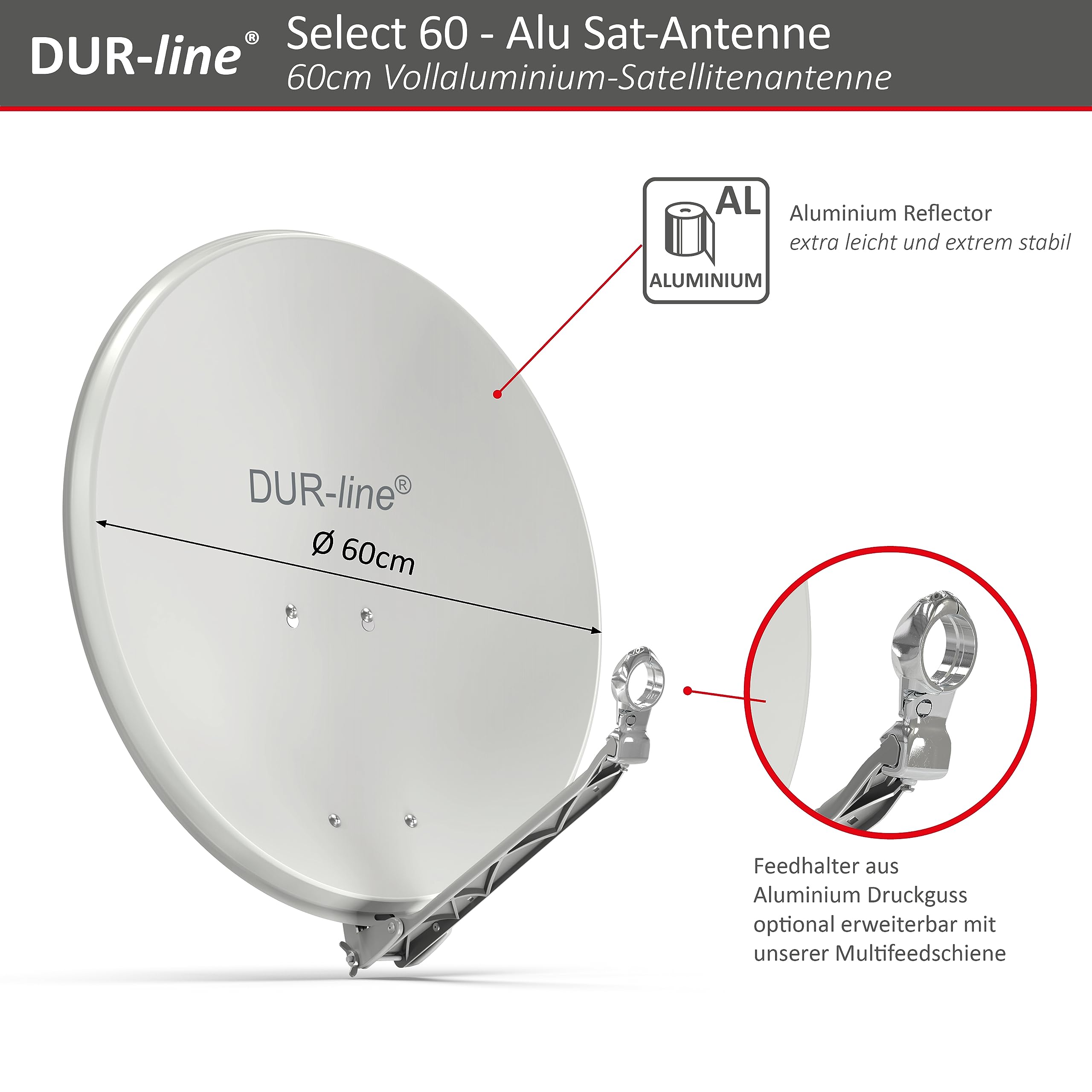DUR-line Select 60/65 - Set di antenne satellitari [LNB, interruttore]