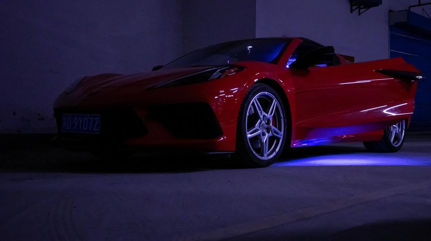 C8 RGB LED Lights Mounted in Engine Bay/Side Cove/Welcome/Footwell Fit for Corvette C8 Stingray Z51 Z06 E-Ray 2020-2025(Bl ue Too th)