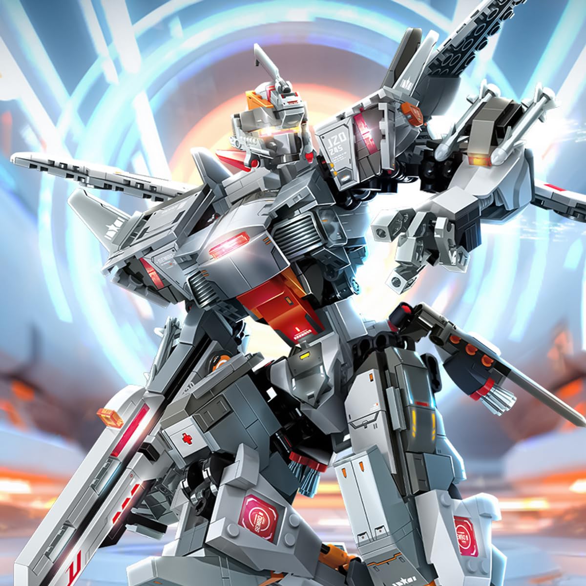 Technik Mecha Klemmbausteine Set, Actionfigur Mecha-Roboterspielzeug, 1281 Teile Mecha Bausteine MOC Konstruktionsspielzeug, Mech Bausatz Kompatible mit großen Marken