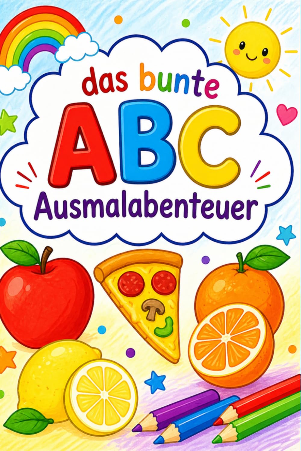 das bunte ABC Ausmalabenteuer: kreatives Ausmalen, ein Malbuch mit allen Buchstaben des Alphabets und süßen Motiven für kleine Künstler