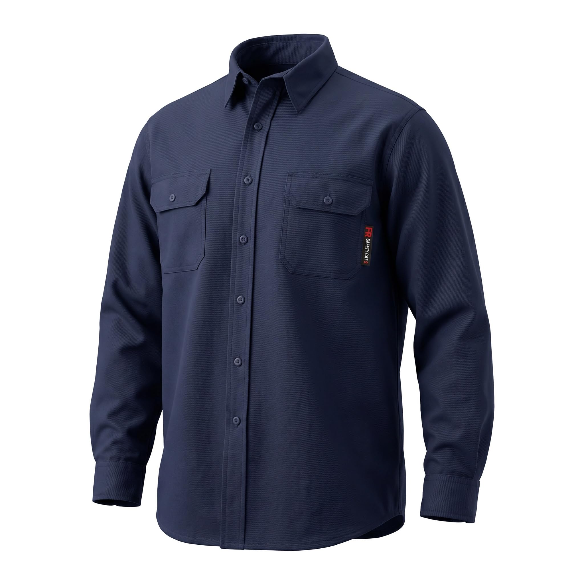 SRsafety Hi Vis FR Shirts for Men,7.0oz Long Sleeve FR Work Shirts,100% Cotton High Visibility Fire Shirt