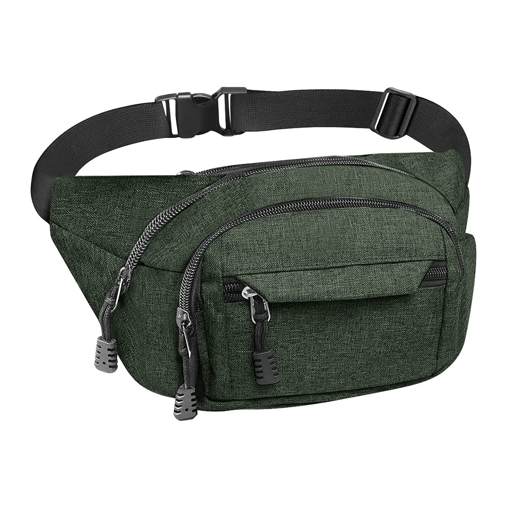 Bumbag Waist Bag, Waterproof 4 Zip Pockets Running Waist Pack Bag for Men Women Adjustable Belt Waistpacks for Outdoors, Sport, Hiking, Travel — image 1