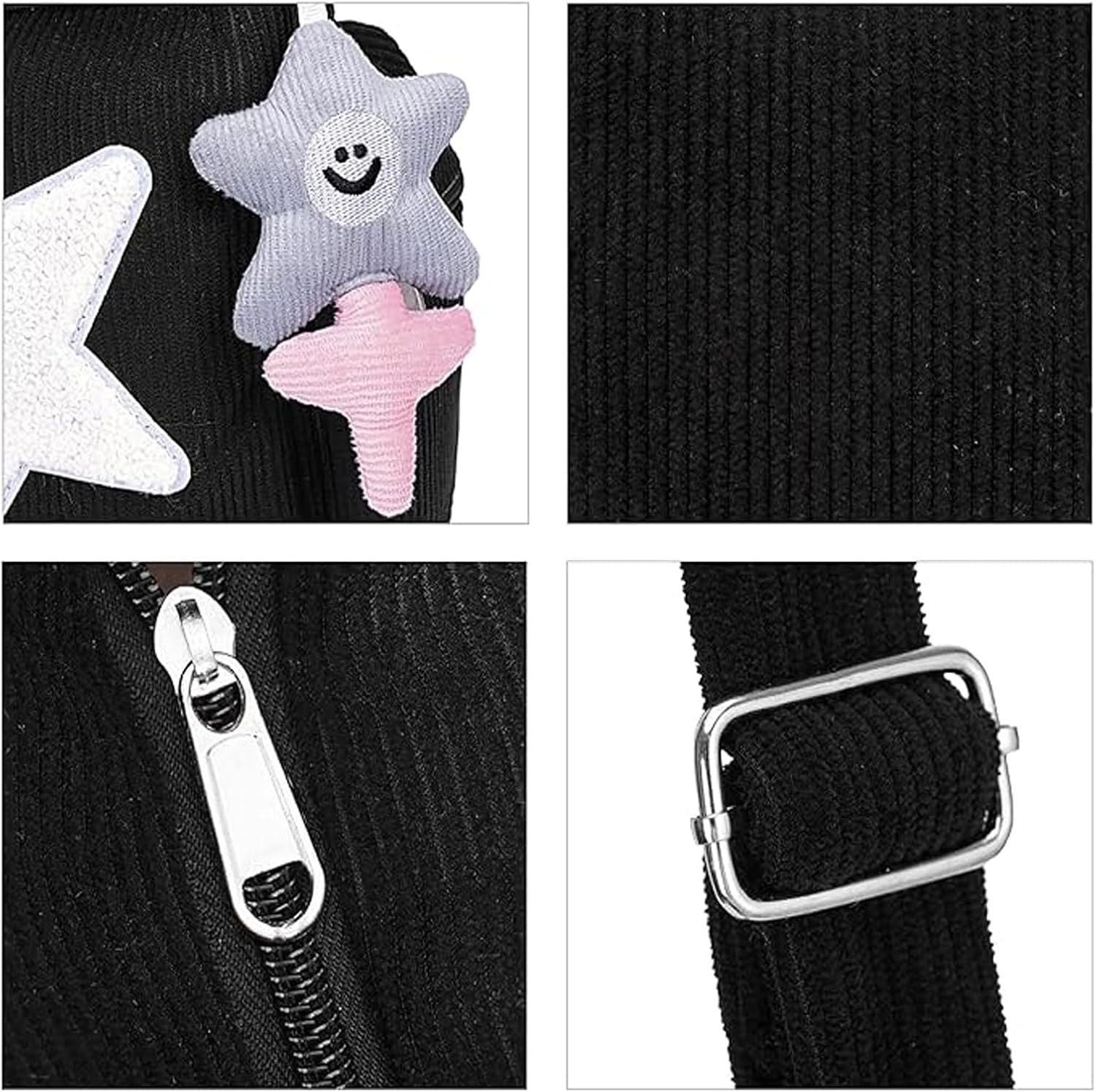 Cute Star Bag Star Purse Y2k bag Messenger Bag Crossbody Corduroy Tote Bag for Women - Image 5