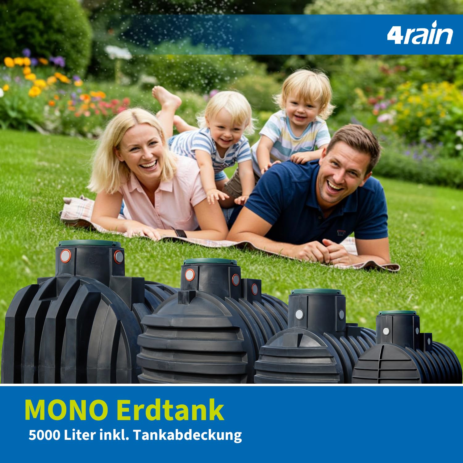 4rain Mono Erdtank 5000 Liter inkl. Tankabdeckung