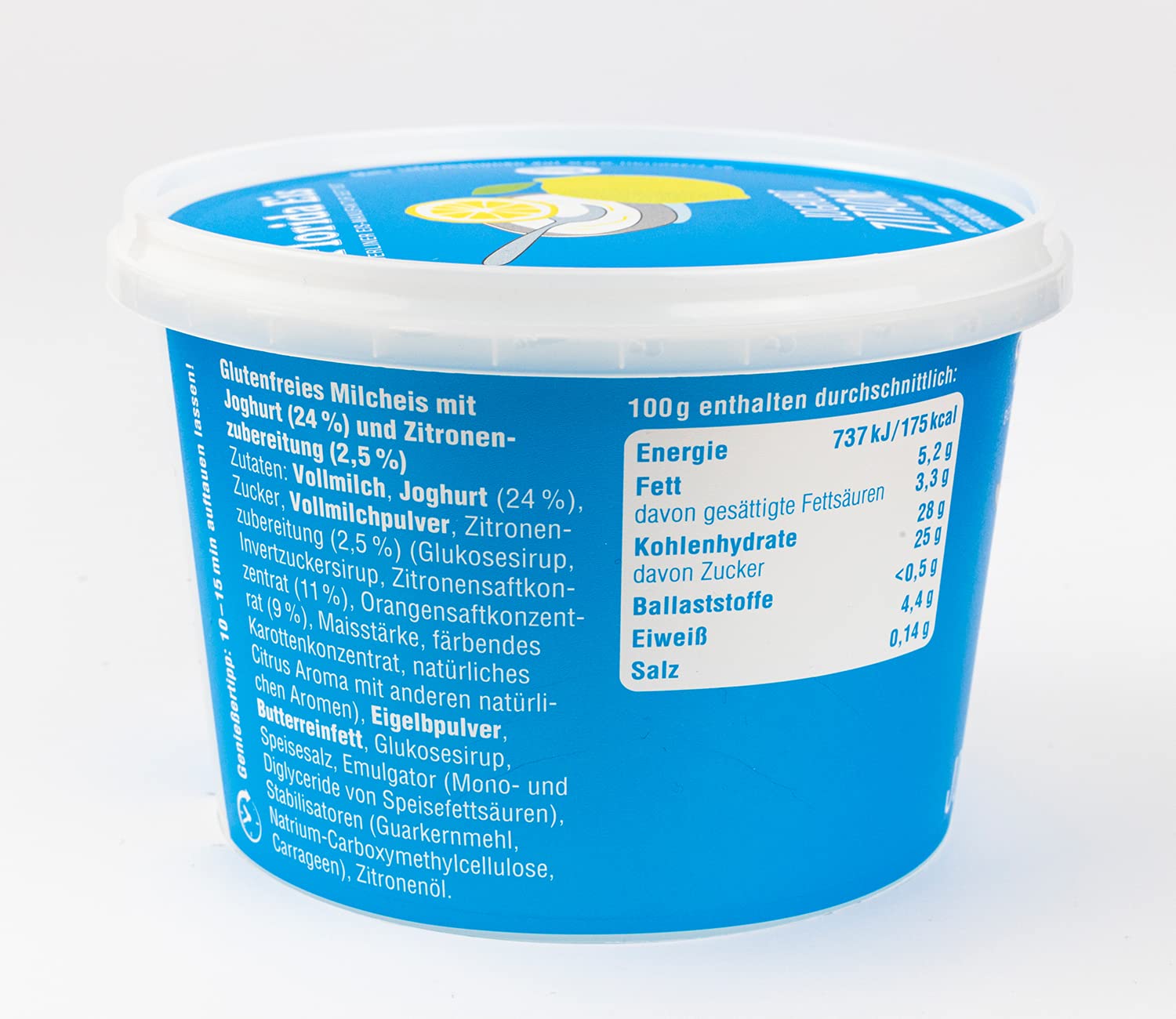 Eiscreme"Florida Eis" Joghurt Zitrone - Familienpackung - 500ml