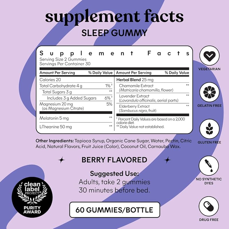 Lemme Sleep Gummies with 5mg Melatonin & Chamomile Extract, 30-Day Supply image 5